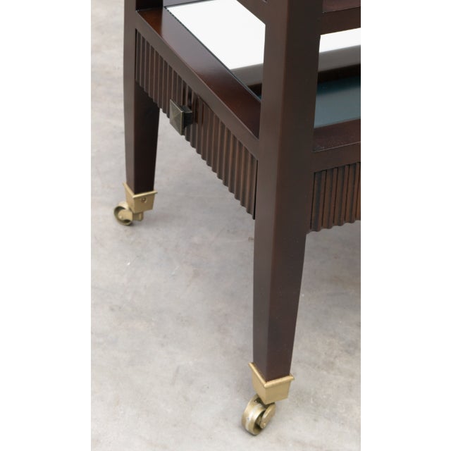 Transitional Late 20th Century Three Tier Mirrored End Table For Sale - Image 3 of 10