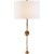 Carey Rail Sconce in Gilded Iron with Linen Shade Designer: Suzanne Kasler Height: 31" Extension: 5.25" Backplate: 4" x 6"...