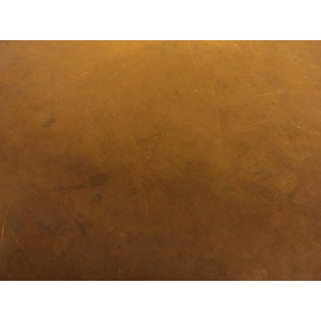Crate Barrel Collina Round Copper Topped Coffee Table With Black Metal Base Chairish