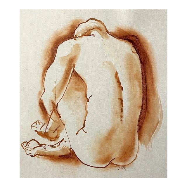 Neil Meitzler Male Nude Watercolor For Sale