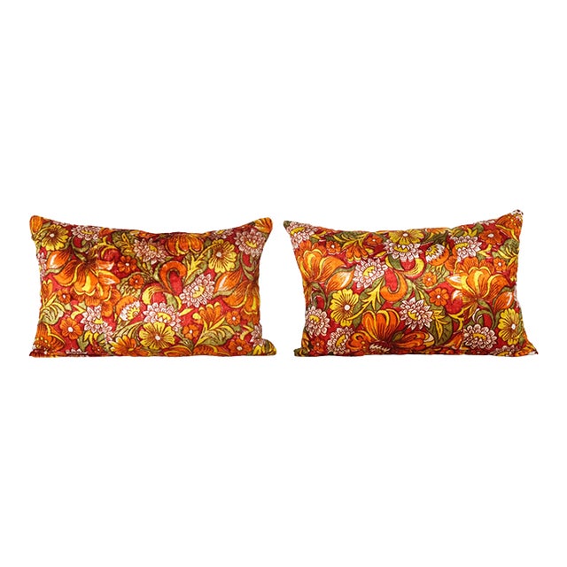Floral Velvet Pillow Cover - A Pair For Sale