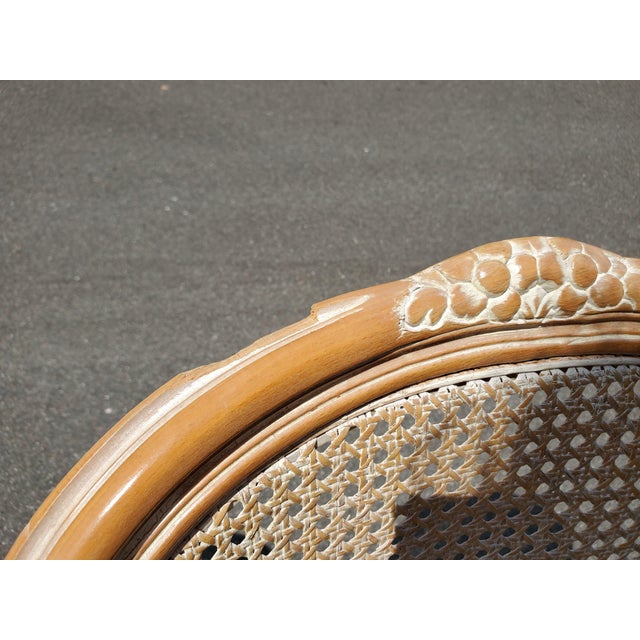 Mid 20th Century French Provincial Louis XV Style Cane Backed Fauteuils Arm Chairs For Sale - Image 10 of 17