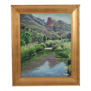 Painting by Tim Soliday (Born 1952) Titled "Malibu Creek"