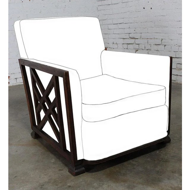 Art Deco Oak and Upholstered Club Chair For Sale - Image 11 of 11