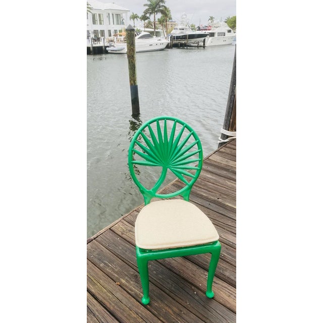 Vintage Coastal Tropitone Cast Aluminum Palm Leaf Dining Chair For Sale In Miami - Image 6 of 12
