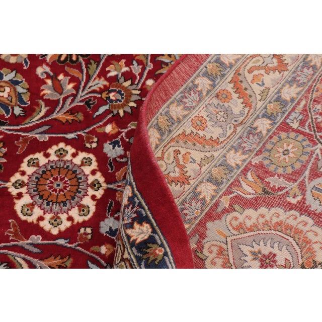 Textile Intricate Elegant 1990's Pak-Persian Red/Blue Wool Rug - 12'0'' X 14'11'' For Sale - Image 7 of 9