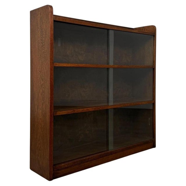 Antique 20th Century Oak Glazed Display Cupboard For Sale - Image 3 of 9