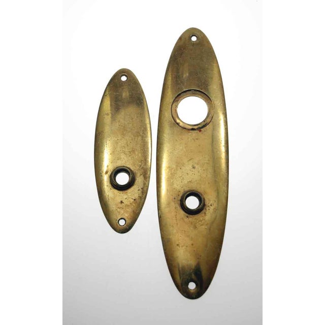 Traditional Vintage Sargent & Co. Polished Brass Oval Door Knob Set For Sale - Image 3 of 12