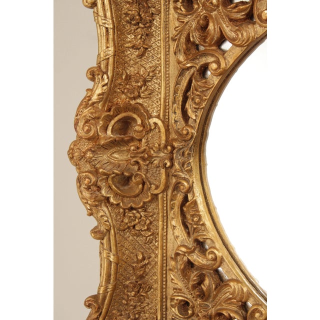 Late 20th Century French Rococo Ornate Gilt Frame Oval Wall Mirror For Sale - Image 11 of 12