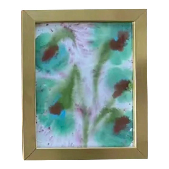 2025 Original Melvin G (Morgan Walker) Fiora Abstract Watercolor, Framed For Sale