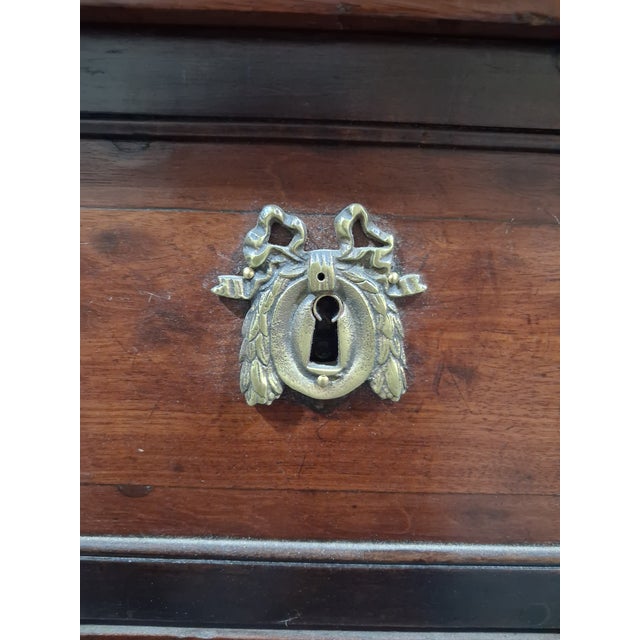Late 18th Century Late 18th Century French Louis XVI Walnut Marble Top Commode For Sale - Image 5 of 8