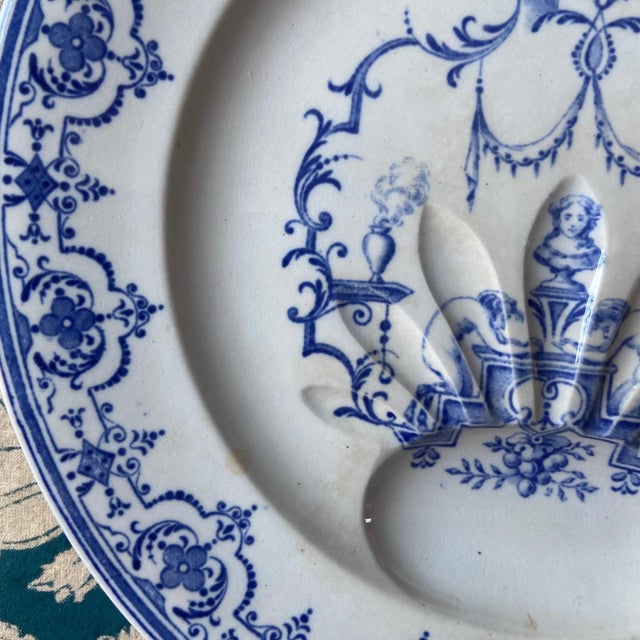 Antique Majolica Asparagus Plate by Jules Vieillard & Cie For Sale - Image 3 of 9