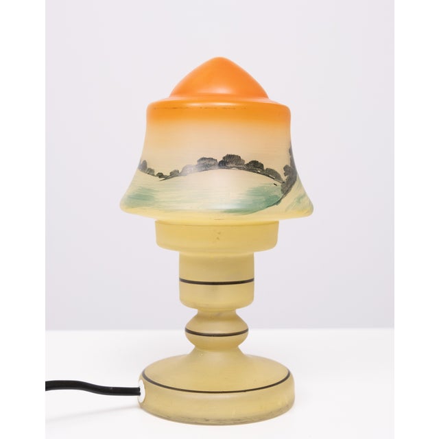 Small Boudoir Glass Table Lamp, 1950s For Sale - Image 6 of 12