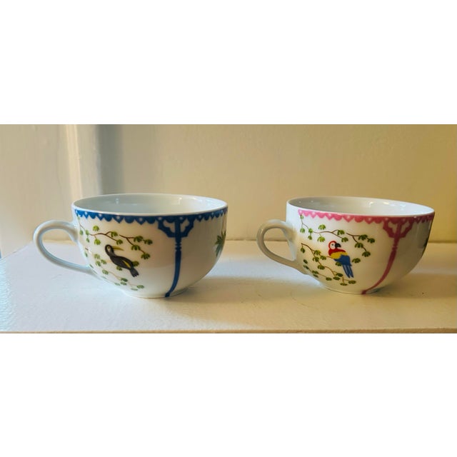 1990s 1990s Philippe Deshoulieres Caraibes Tropical Pattern Cups- Set of 2 For Sale - Image 5 of 6
