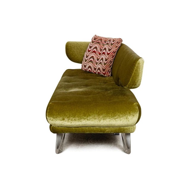Croissant 3-Seater Sofa in Green Velvet from Bretz For Sale - Image 12 of 13