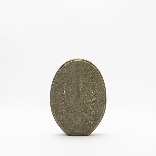 2020s Shagreen Vase With Brass Details by R&y Augousti For Sale - Image 5 of 7