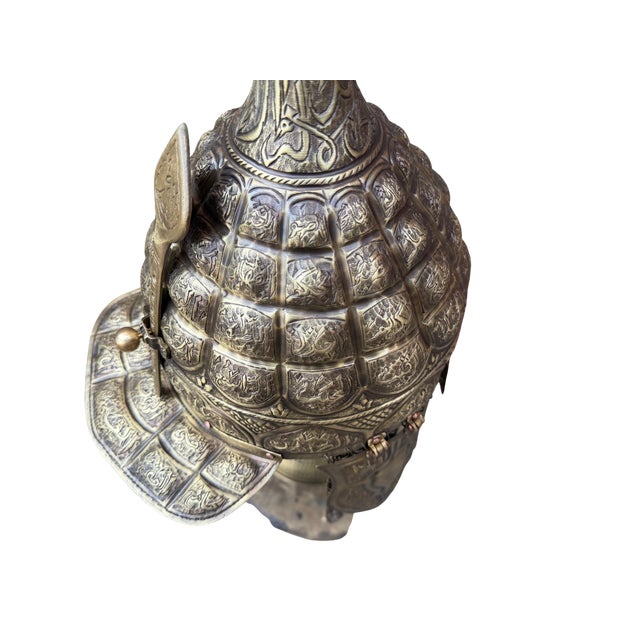 Gothic Engraved Esma-Ul Husna Ottoman Helmet For Sale - Image 3 of 17