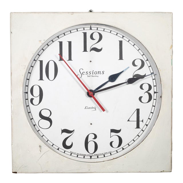 Vintage Sessions Electric Wall Clock c.1930 For Sale