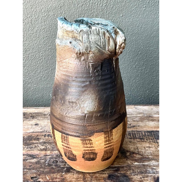 Vintage Handcrafted Studio Pottery Vase For Sale - Image 14 of 17