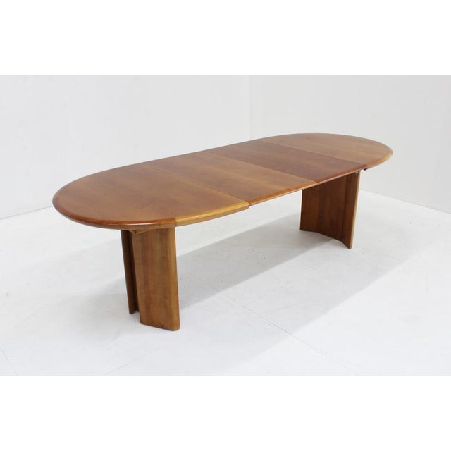 Wood Vintage Oval Extendable Dining Table, 1960s For Sale - Image 7 of 8