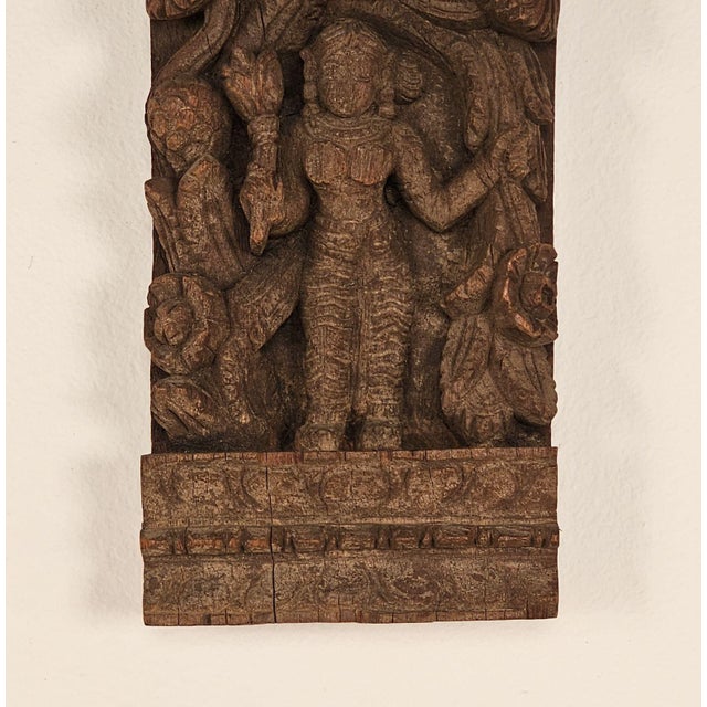 Indian Small Indian 19th Century Sandalwood Carving of Goddess For Sale - Image 3 of 6