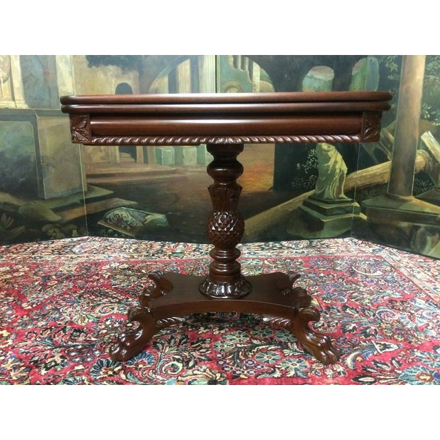 Antique Empire Games Table, Mahogany Game Table For Sale - Image 6 of 14