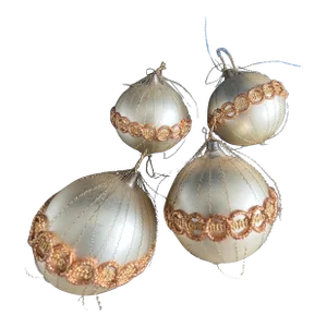 1960s Vintage West Germany Christmas Ornaments-Set of 4