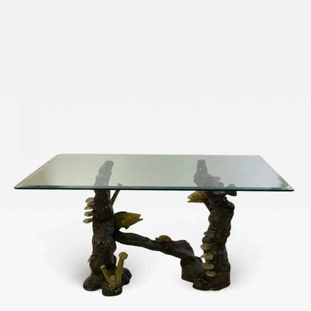 Modernist Bronze Sculptural Sea Scape Console Table For Sale - Image 10 of 10