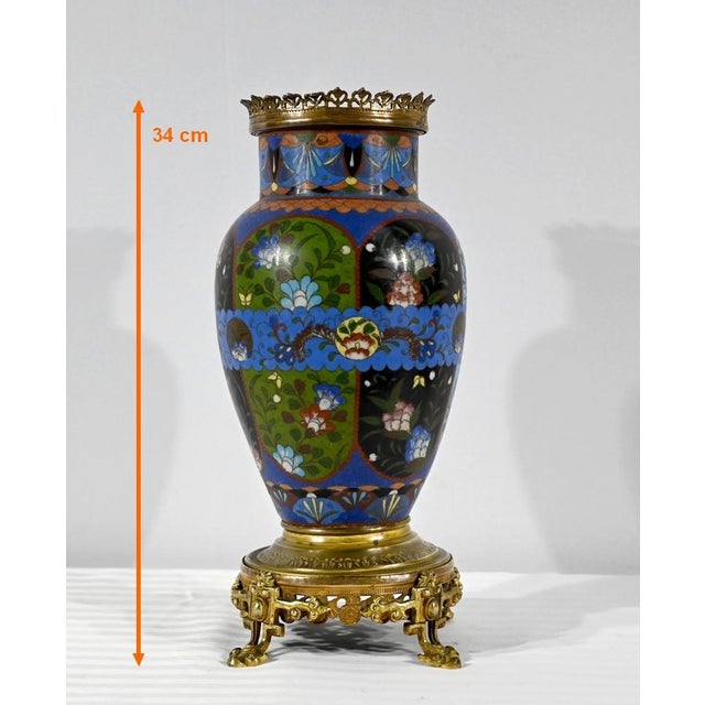 Antique Gold and Emaux Bronze Vase For Sale - Image 15 of 18