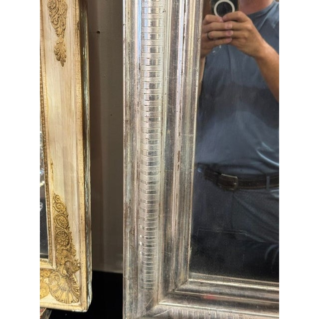 Late 20th Century French Silver Leaf Louis Philippe Mirror For Sale - Image 5 of 8