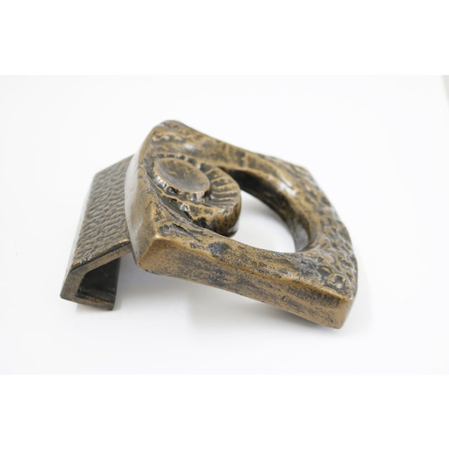 Brutalist Brutalist Brass Push and Pull Front Door Handle, 1970s For Sale - Image 3 of 5
