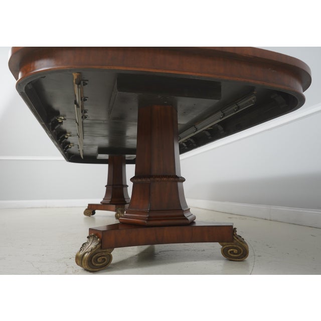Maitland Smith Mahogany Inlaid Double Pedestal Dining Table For Sale - Image 17 of 18