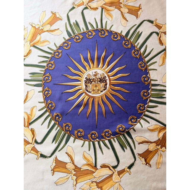 Hermès Hermès Daffodils 1999 Silk Scarf Designed by Philippe Ledoux For Sale - Image 4 of 8