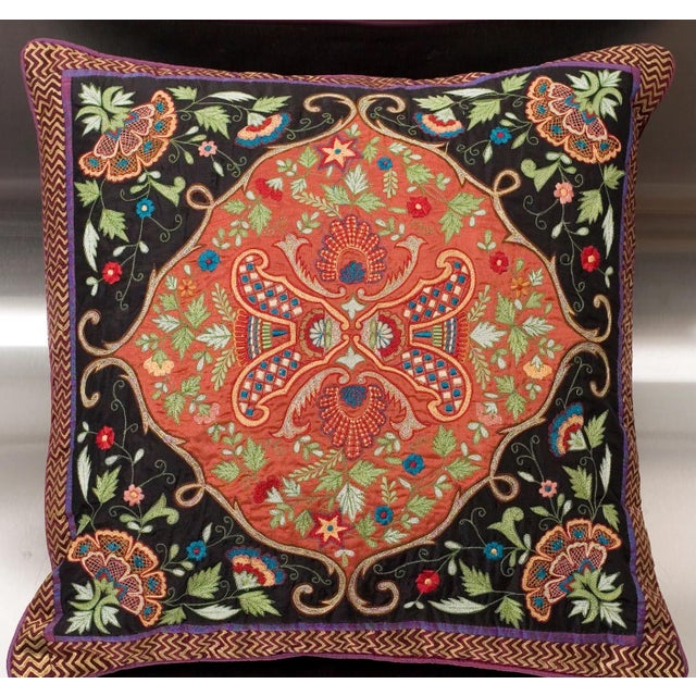 Silk Embroidered Accent Pillow Chairish