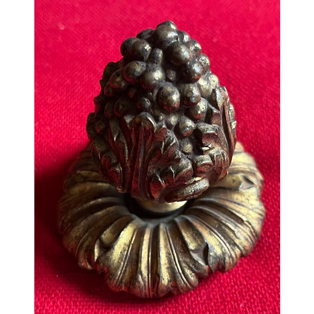 Large Antique 19th Century French Belle Epoque Louis XVI Style Gilt Bronze Berry Finial For Sale - Image 14 of 14