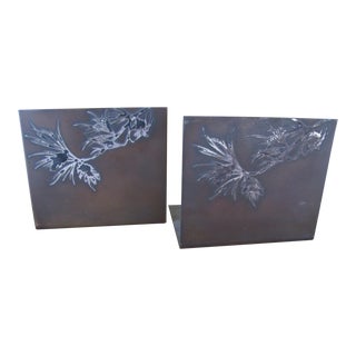 Arts & Crafts Copper and Silver Bookends - a Pair For Sale