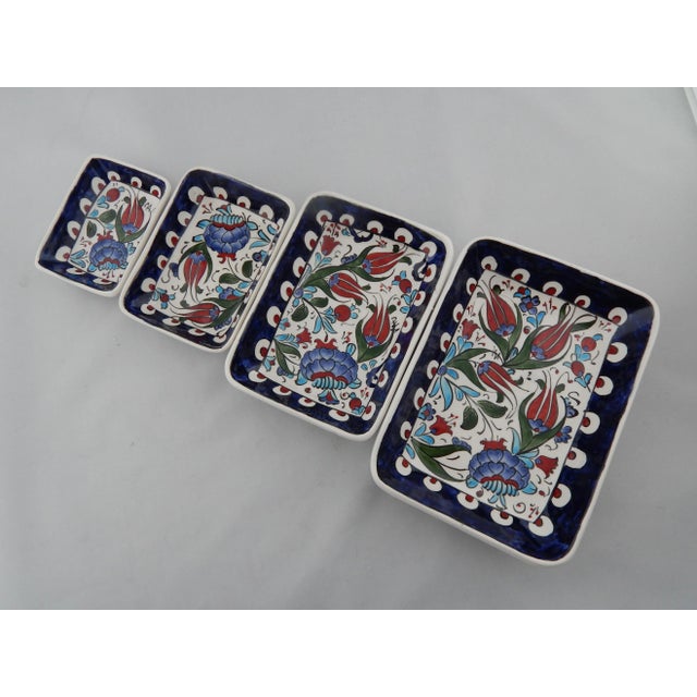 Ceramic Turkish Ceramic Salad Serving Bowl - Set of 4 For Sale - Image 7 of 7