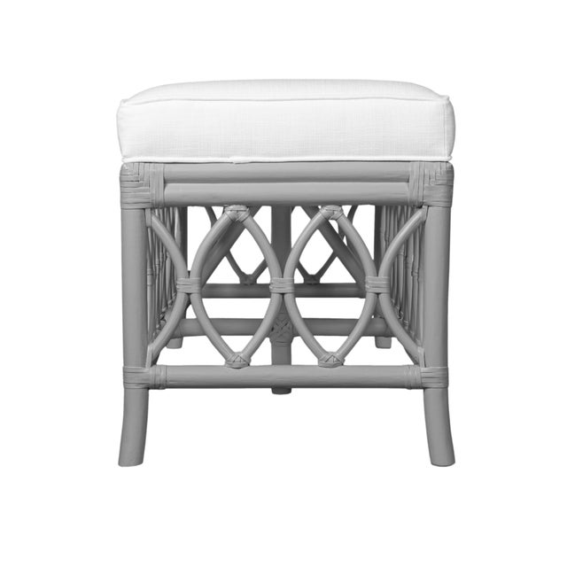 Wood Lillian Bench - Light Gray For Sale - Image 7 of 8