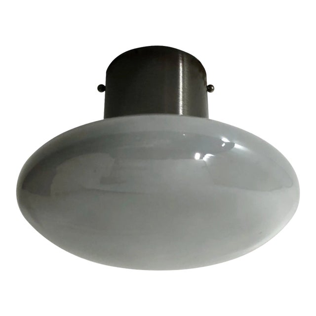 21st Century Satin Black Nickel and Glossy Gray Uno Flush Mount by Fabio Ltd For Sale