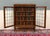 English Antique English Bookcase Cabinet Double Door Leaded Wavy Glass Oak c.1930s For Sale - Image 3 of 18
