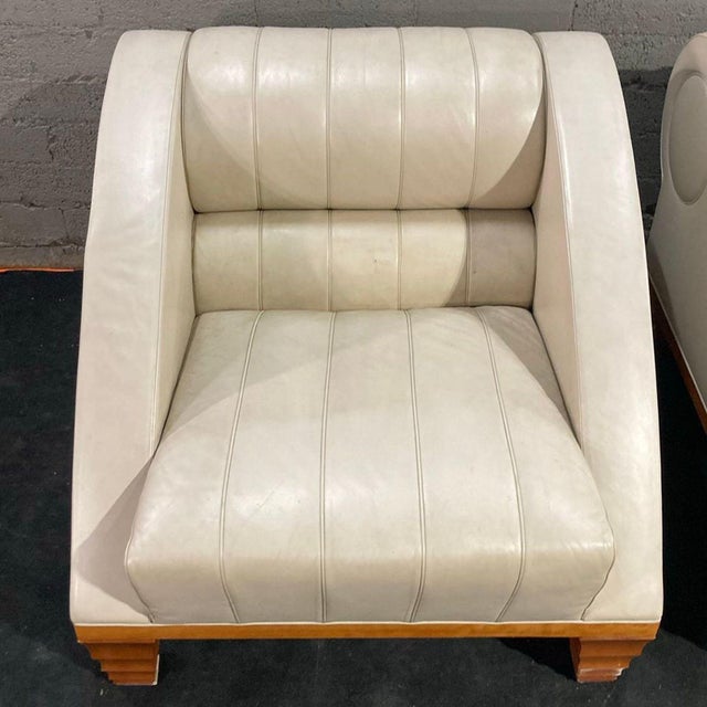 Modern 1990s Leon Krier for Giorgetti "Aries" Club Chairs For Sale - Image 3 of 9