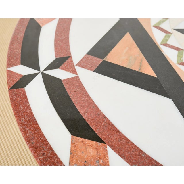 Beige Michael Taylor Attributed Stone Pietra Dura Marble Center Table For Sale - Image 8 of 12