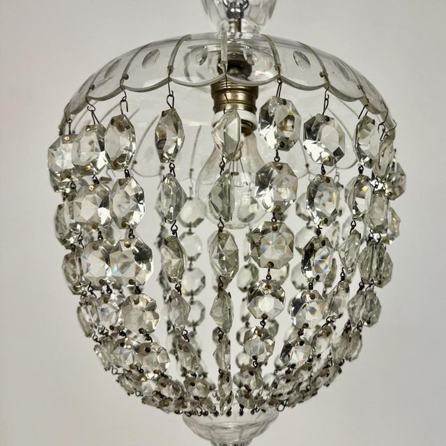 Small Crystal Balloon Pendant Light, Italy, 1930s For Sale - Image 6 of 8