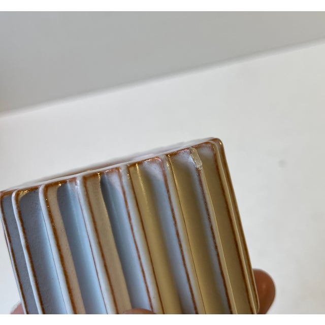 White Vintage Art Deco Ceramic Vase by Christan Schollert, 1940s For Sale - Image 8 of 11