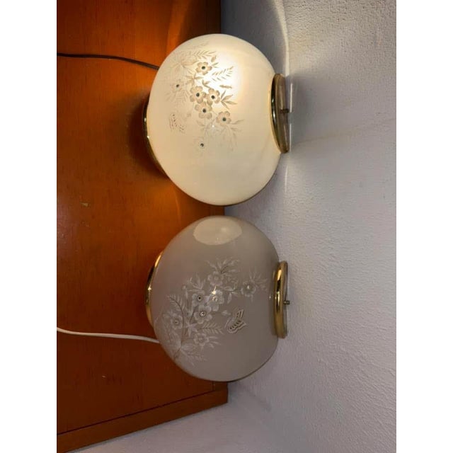 Glass Wall Lights, 1970s, Set of 2 For Sale - Image 4 of 11