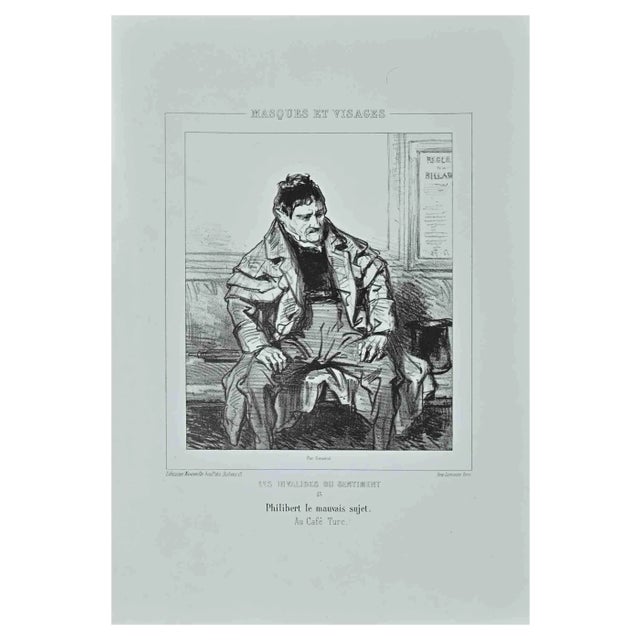 Paul Gavarni, Les Invalides Du Sentiment, Original Lithograph, 1850s For Sale