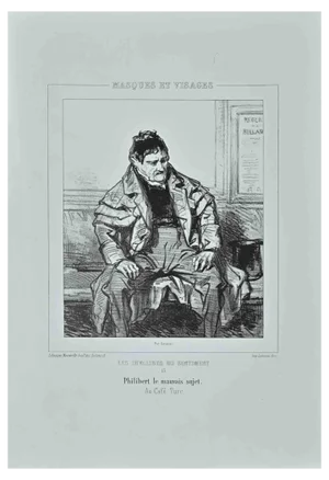 Paul Gavarni, Les Invalides Du Sentiment, Original Lithograph, 1850s