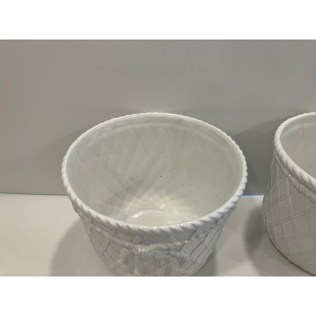 1970s Pair of Ceramic Jardineres For Sale - Image 4 of 8