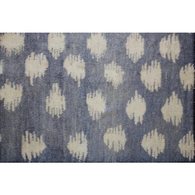 Contemporary Hand-Knotted Ikat Rug - 10'0" X 8'3" For Sale - Image 3 of 4