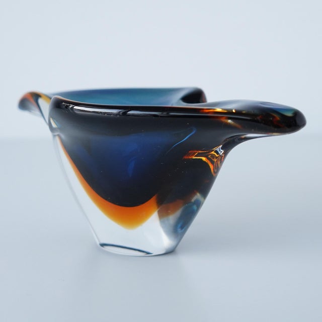 Contemporary Mid 20th Century Murano Sommerso Glass Catchall Vide Poche For Sale - Image 3 of 12